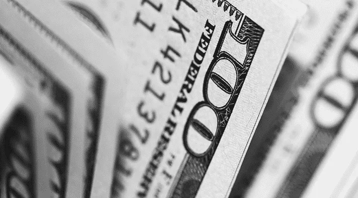 Close up of 100 dollar american bills